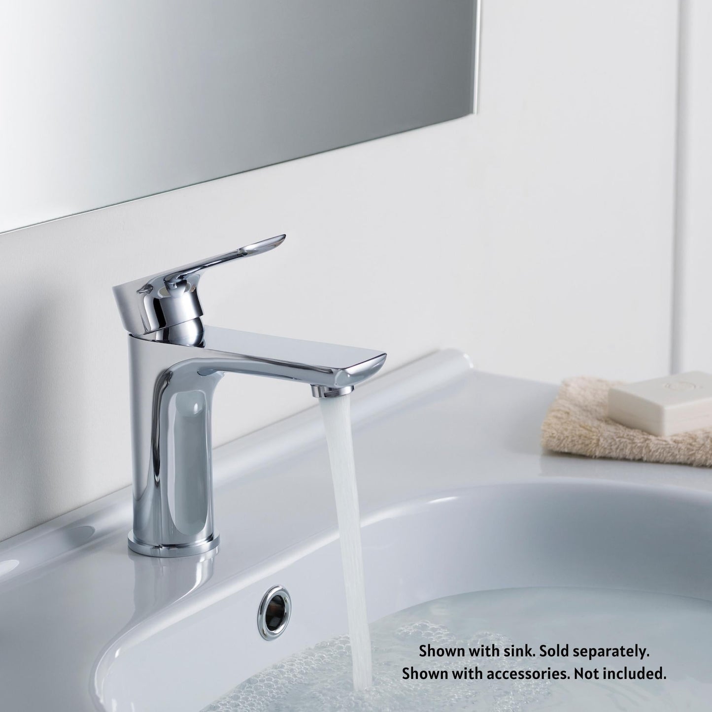 Blossom F01 120 4" x 6" Chrome Lever Handle Bathroom Sink Single Hole Faucet