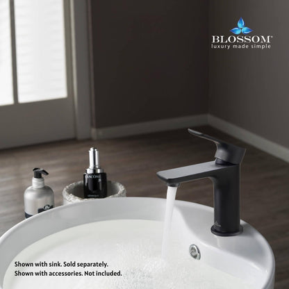 Blossom F01 120 4" x 6" Matte Black Lever Handle Bathroom Sink Single Hole Faucet