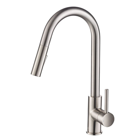 Blossom F01 206 9" x 17" Brushed Nickel Single Lever Handle Pull Down Kitchen Faucet