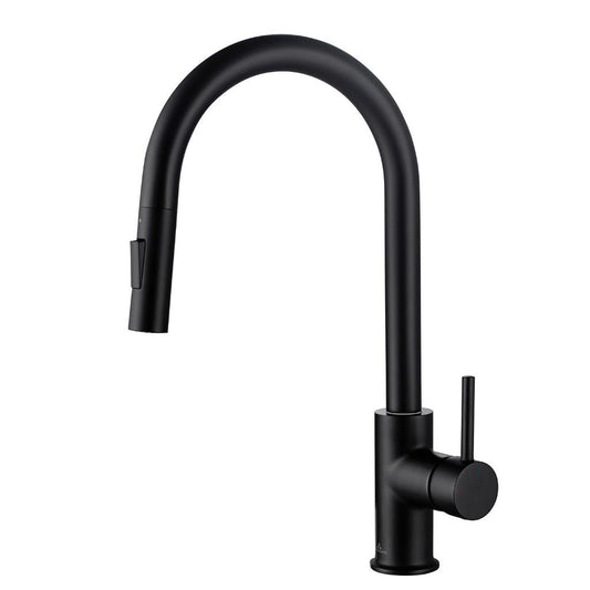 Blossom F01 206 9" x 17" Matte Black Single Lever Handle Pull Down Kitchen Faucet