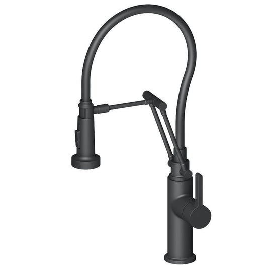 Blossom F01 208 12" x 20" Matte Black Single Lever Handle Pull Out Kitchen Faucet