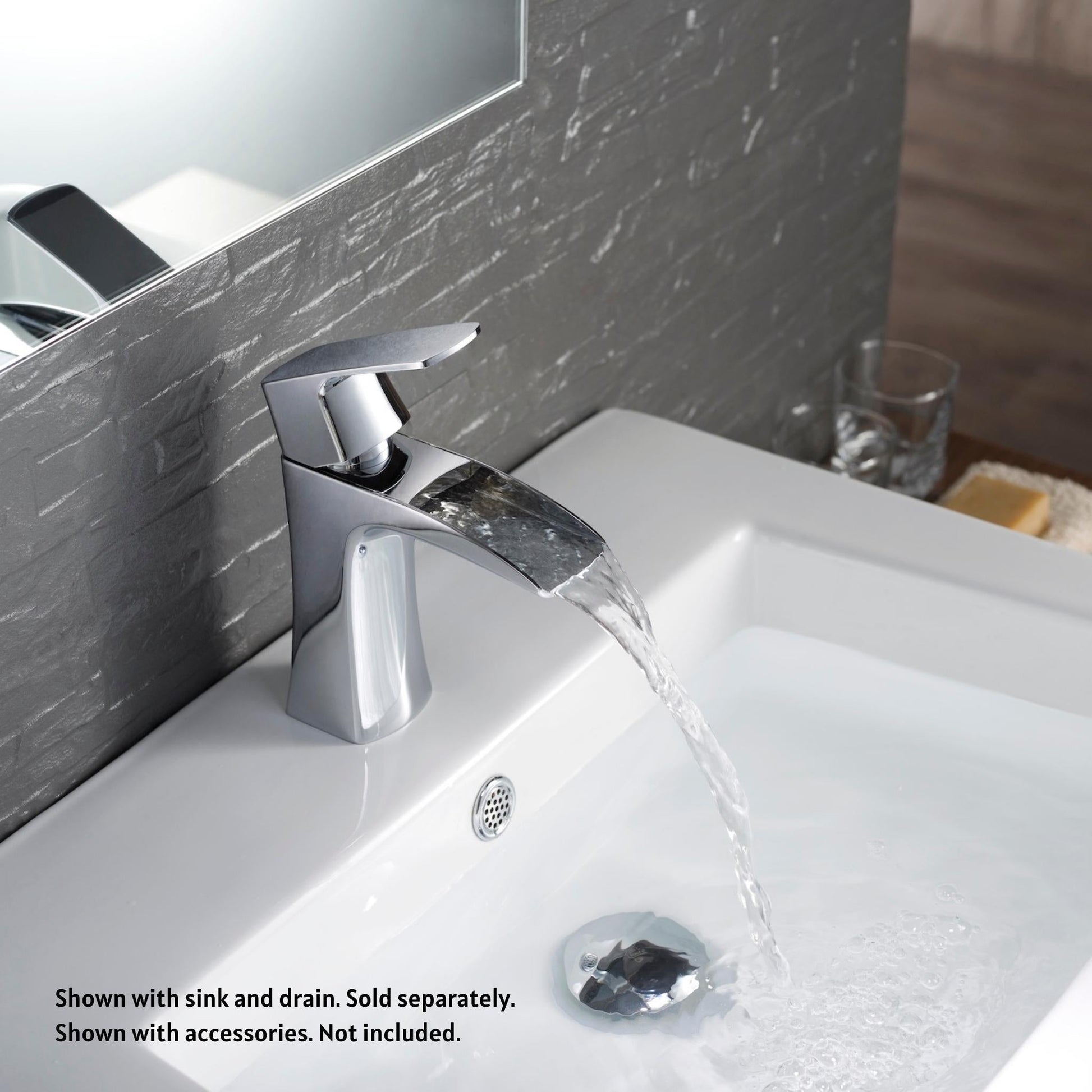 Blossom F01 301 5" x 7" Chrome Lever Handle Bathroom Sink Single Hole Faucet