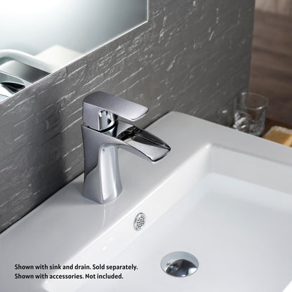 Blossom F01 301 5" x 7" Chrome Lever Handle Bathroom Sink Single Hole Faucet