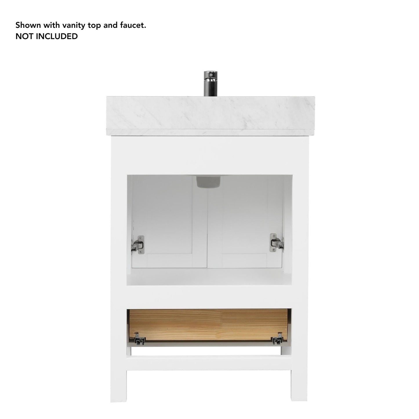 Blossom Geneva 24" 2-Door 1-Drawer Matte White Freestanding Solid Wood Single Vanity Base