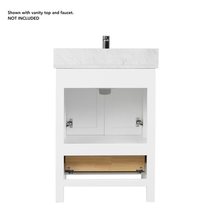 Blossom Geneva 24" 2-Door 1-Drawer Matte White Freestanding Solid Wood Single Vanity Base