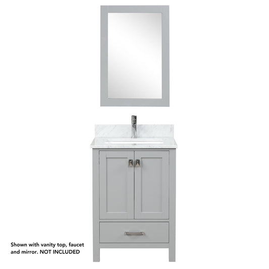 Blossom Geneva 24" 2-Door 1-Drawer Metal Gray Freestanding Solid Wood Single Vanity Base