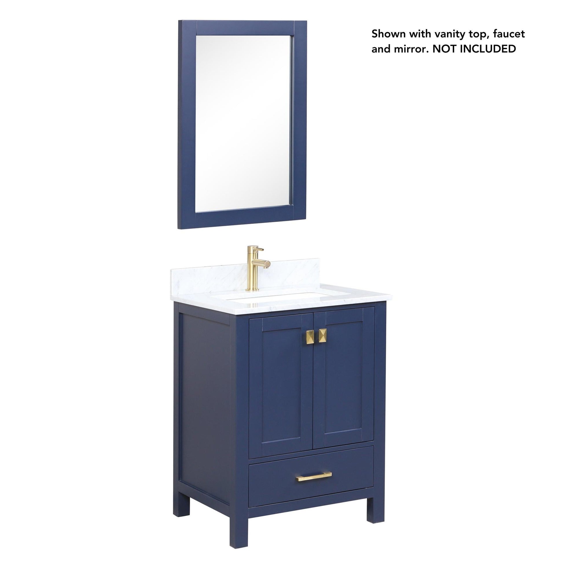 Blossom Geneva 24" 2-Door 1-Drawer Navy Blue Freestanding Solid Wood Single Vanity Base