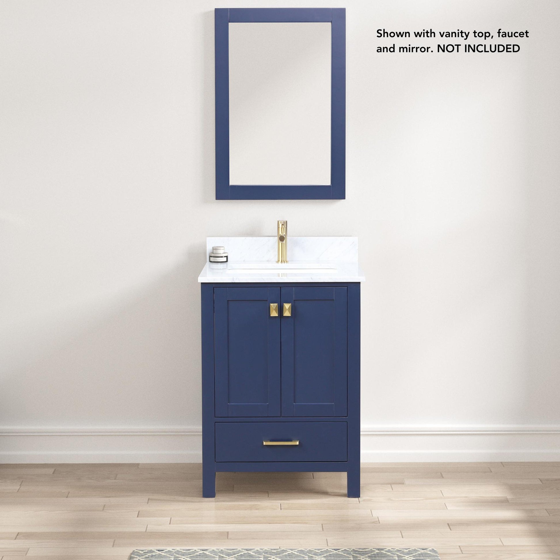 Blossom Geneva 24" 2-Door 1-Drawer Navy Blue Freestanding Solid Wood Single Vanity Base