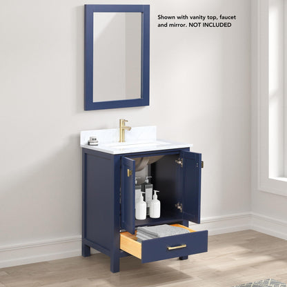 Blossom Geneva 24" 2-Door 1-Drawer Navy Blue Freestanding Solid Wood Single Vanity Base