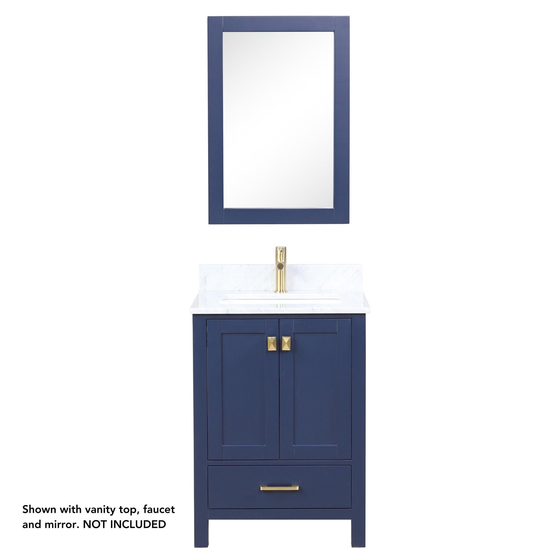 Blossom Geneva 24" 2-Door 1-Drawer Navy Blue Freestanding Solid Wood Single Vanity Base