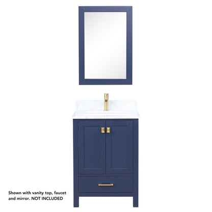 Blossom Geneva 24" 2-Door 1-Drawer Navy Blue Freestanding Solid Wood Single Vanity Base