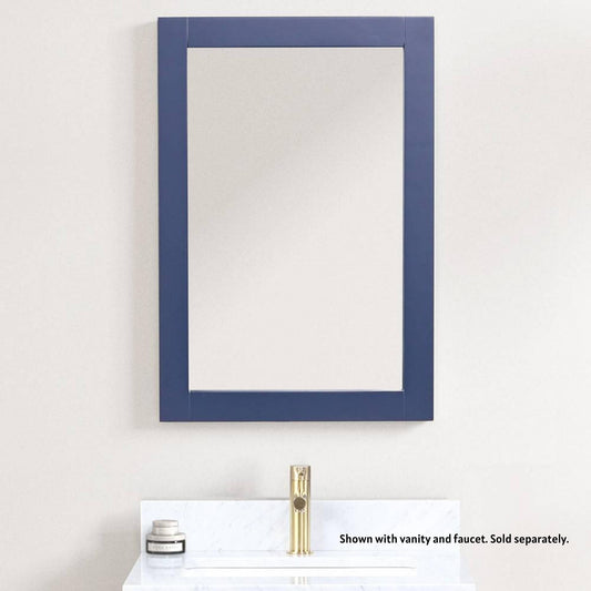 Blossom Geneva 24" x 32" Navy Blue Wall-Mounted Rectangle Framed Mirror