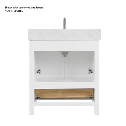 Blossom Geneva 30" 2-Door 1-Drawer Matte White Freestanding Solid Wood Single Vanity Base