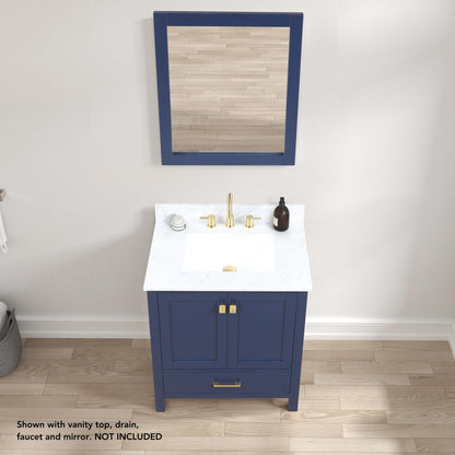 Blossom Geneva 30" 2-Door 1-Drawer Navy Blue Freestanding Solid Wood Single Vanity Base