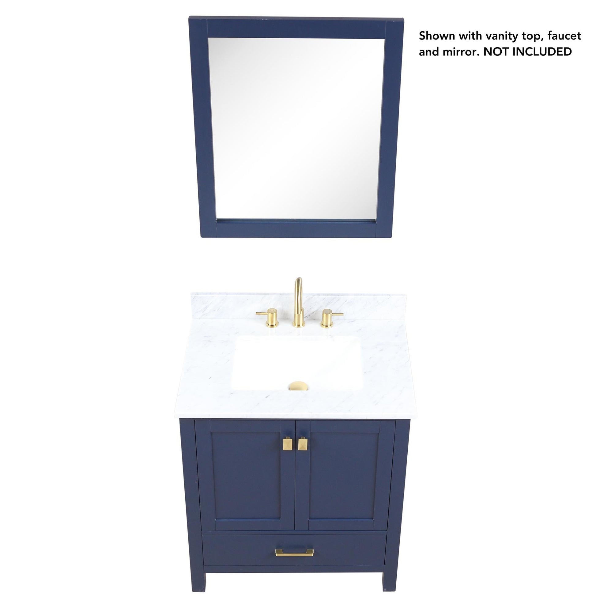 Blossom Geneva 30" 2-Door 1-Drawer Navy Blue Freestanding Solid Wood Single Vanity Base