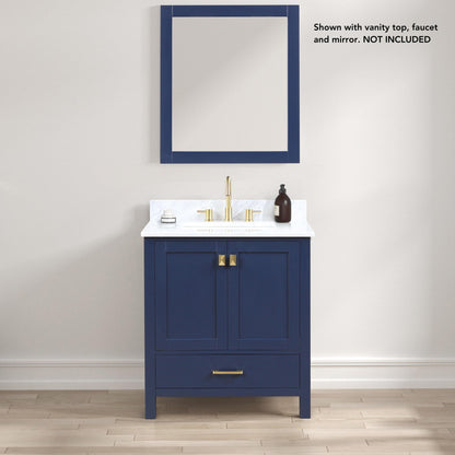 Blossom Geneva 30" 2-Door 1-Drawer Navy Blue Freestanding Solid Wood Single Vanity Base