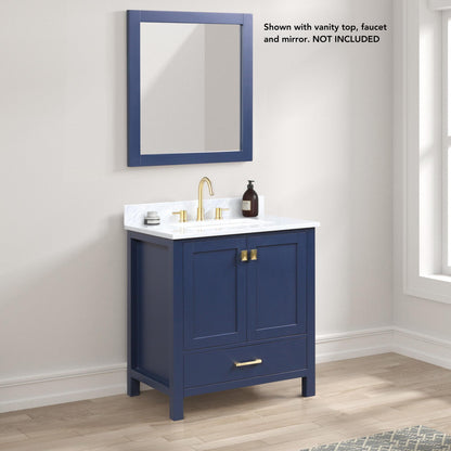 Blossom Geneva 30" 2-Door 1-Drawer Navy Blue Freestanding Solid Wood Single Vanity Base