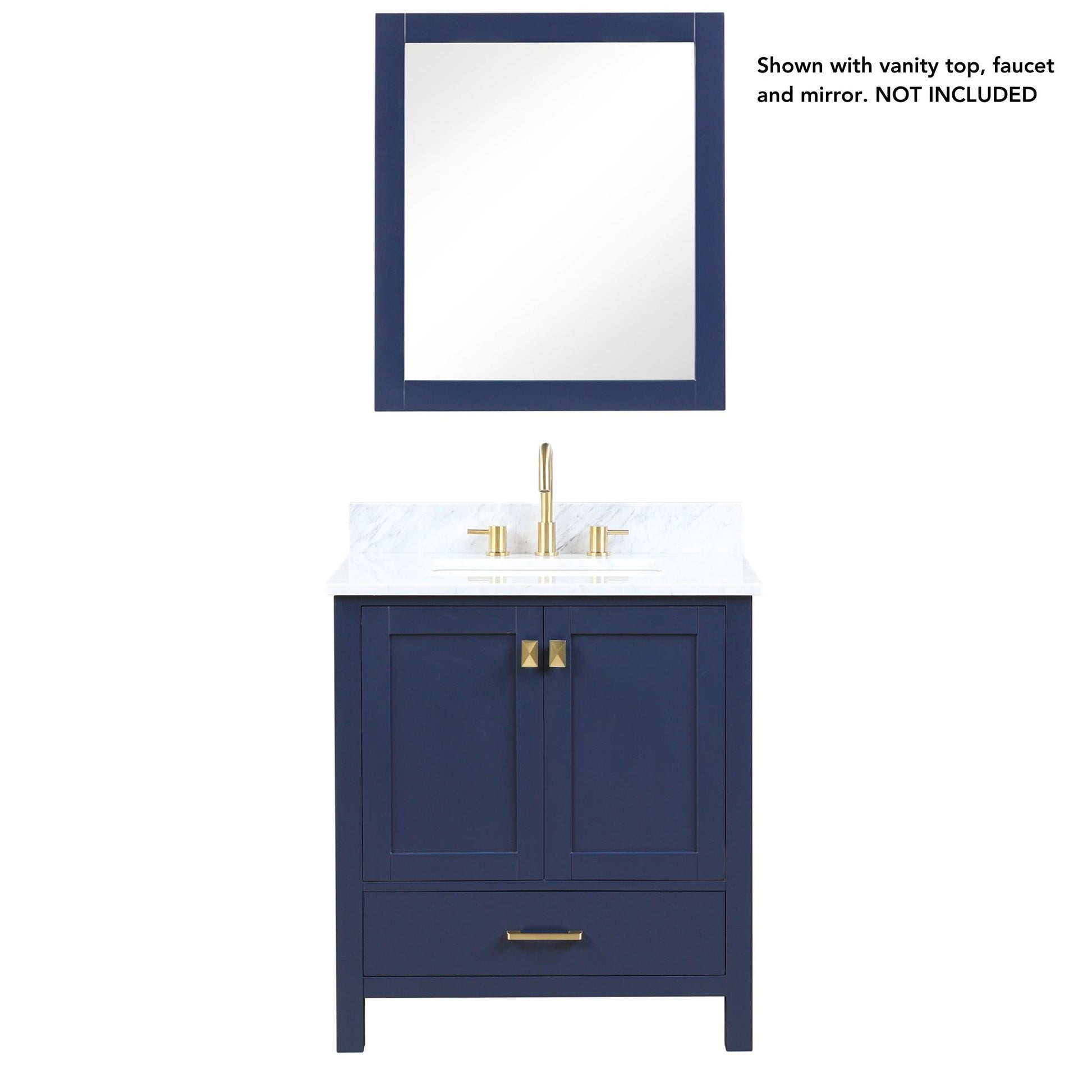 Blossom Geneva 30" 2-Door 1-Drawer Navy Blue Freestanding Solid Wood Single Vanity Base