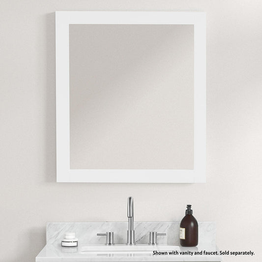 Blossom Geneva 30" x 32" Matte White Wall-Mounted Rectangle Framed Mirror