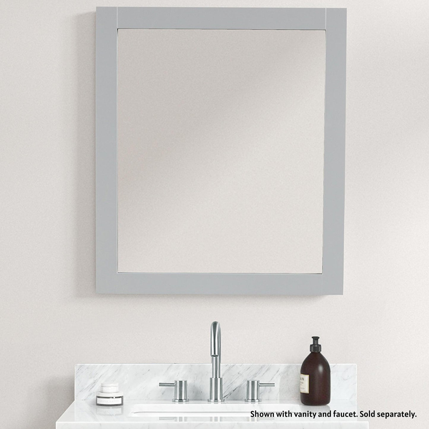 Blossom Geneva 30" x 32" Metal Gray Wall-Mounted Rectangle Framed Mirror