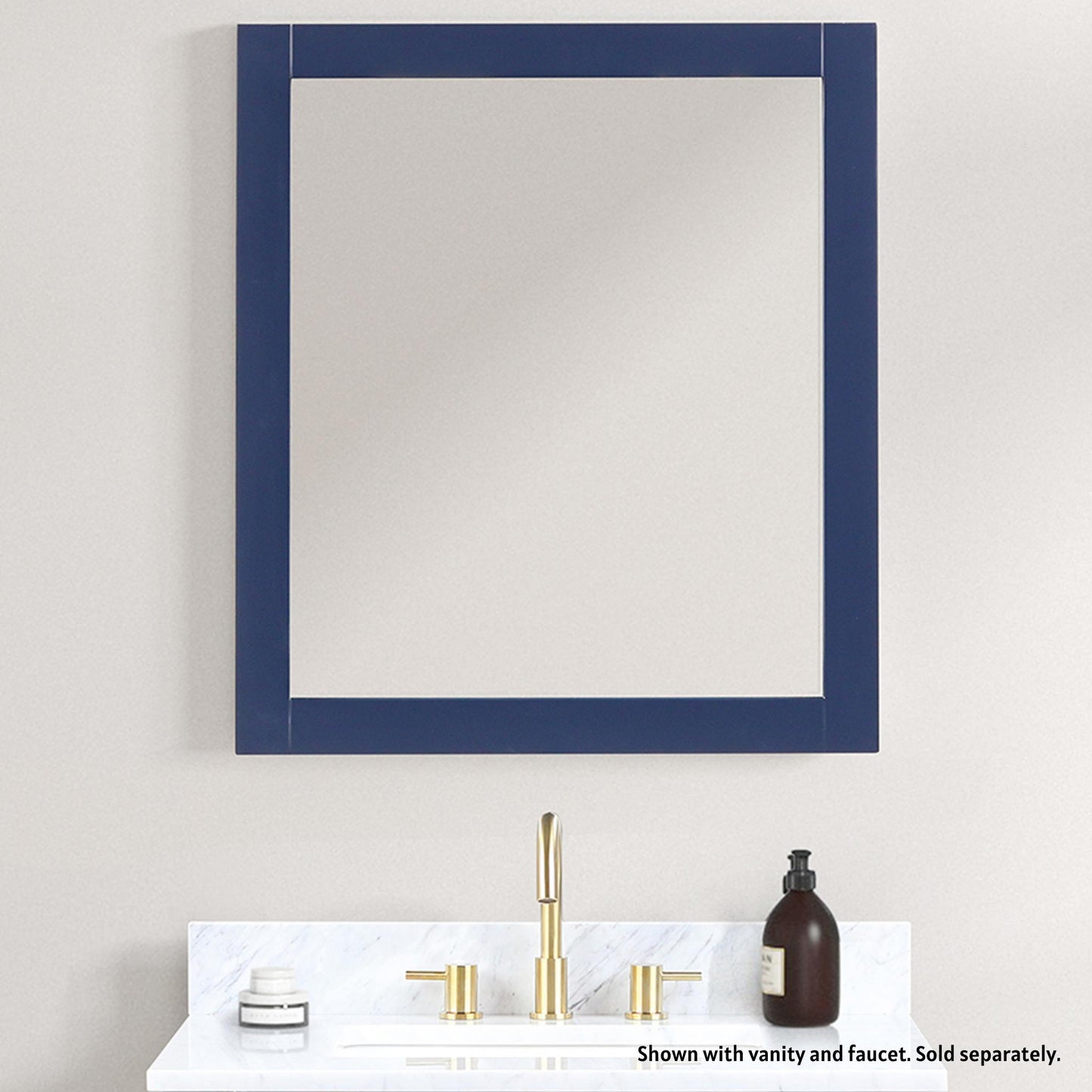 Blossom Geneva 30" x 32" Navy Blue Wall-Mounted Rectangle Framed Mirror
