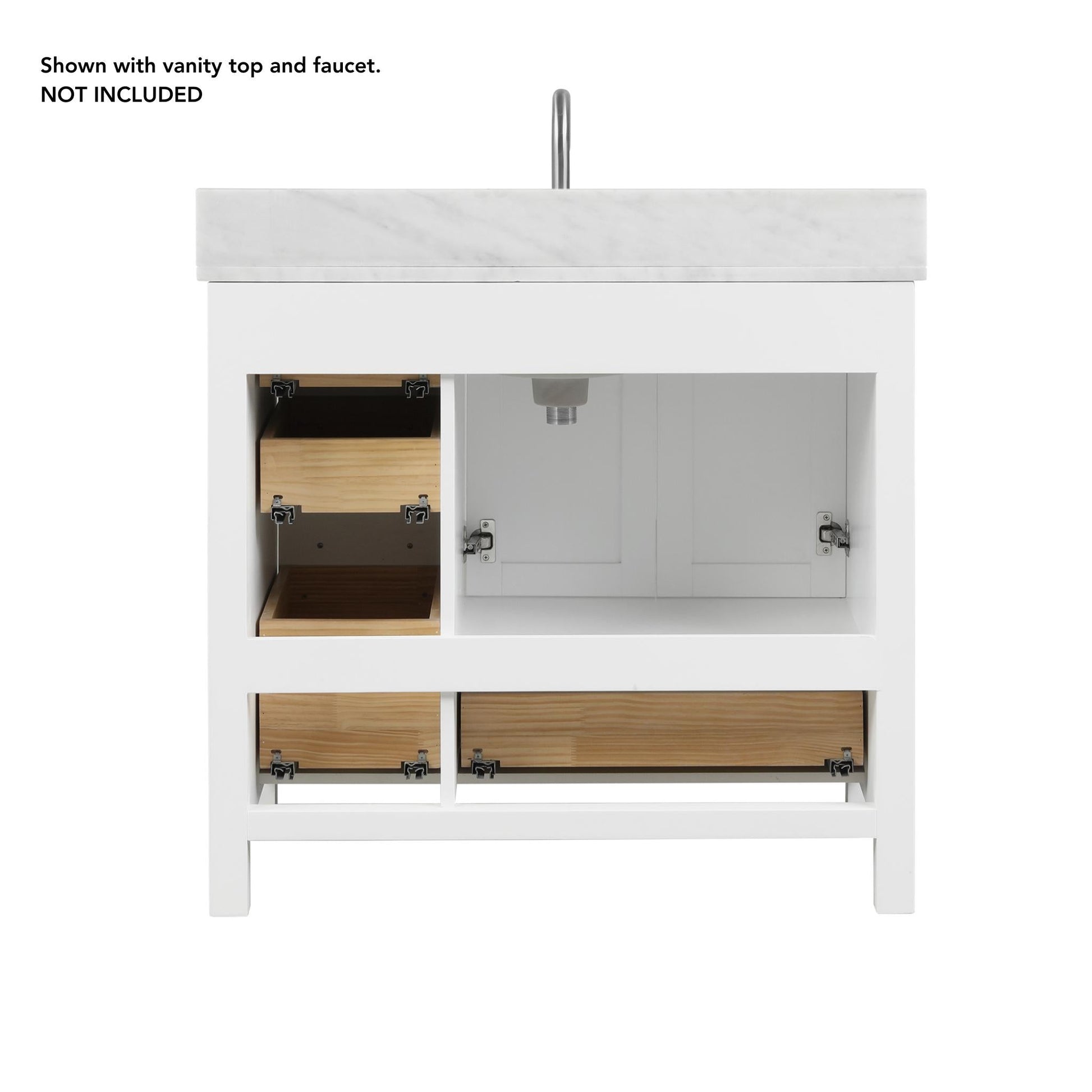 Blossom Geneva 36" 2-Door 5-Drawer Matte White Freestanding Solid Wood Single Vanity Base