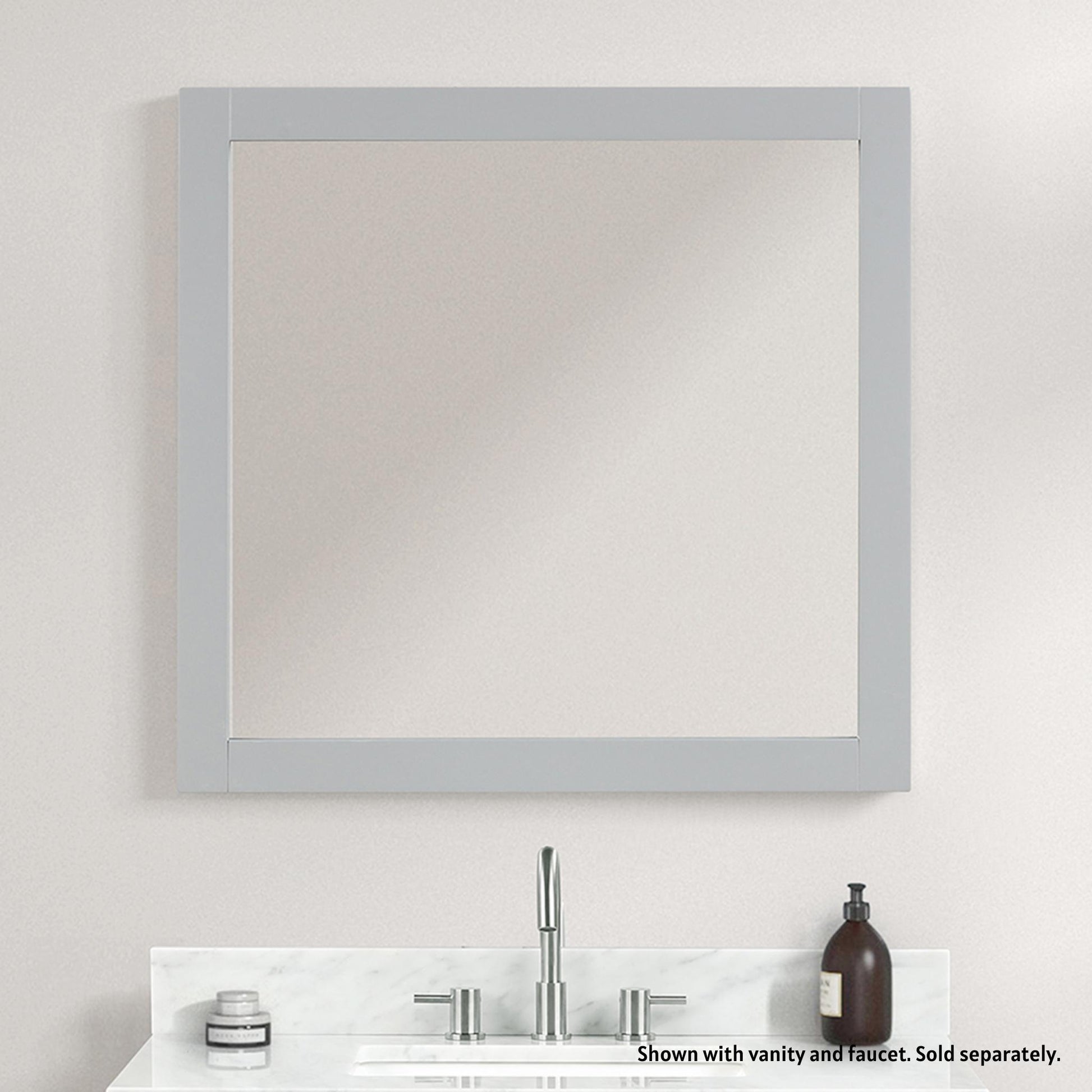 Blossom Geneva 36" x 32" Metal Gray Wall-Mounted Rectangle Framed Mirror