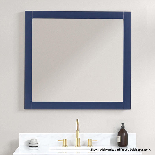 Blossom Geneva 36" x 32" Navy Blue Wall-Mounted Rectangle Framed Mirror