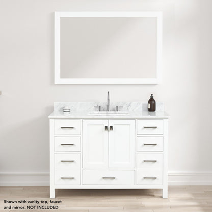 Blossom Geneva 48" 2-Door 9-Drawer Matte White Freestanding Solid Wood Double Vanity Base