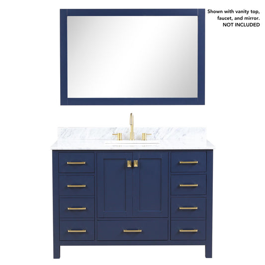 Blossom Geneva 48" 2-Door 9-Drawer Navy Blue Freestanding Solid Wood Double Vanity Base