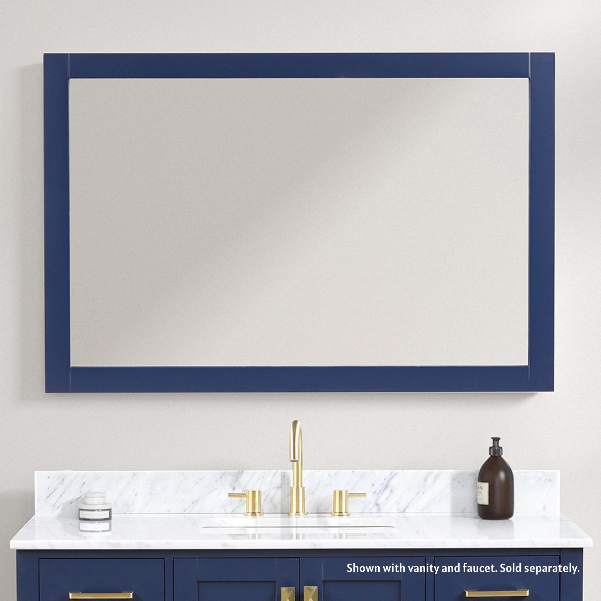 Blossom Geneva 48" x 32" Navy Blue Wall-Mounted Rectangle Framed Mirror
