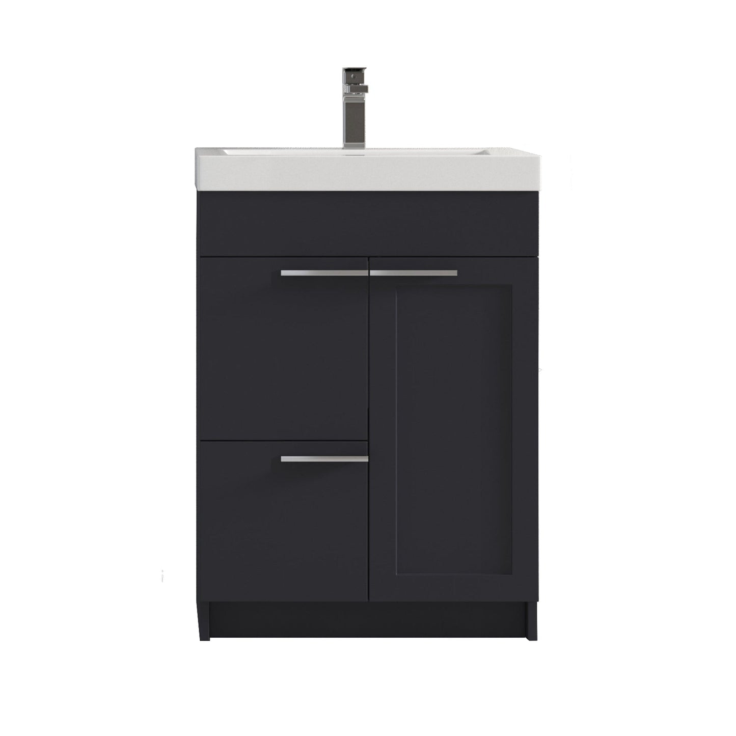 Blossom Hanover 24" 2-Door 1-Drawer Charcoal Freestanding Single Vanity Base