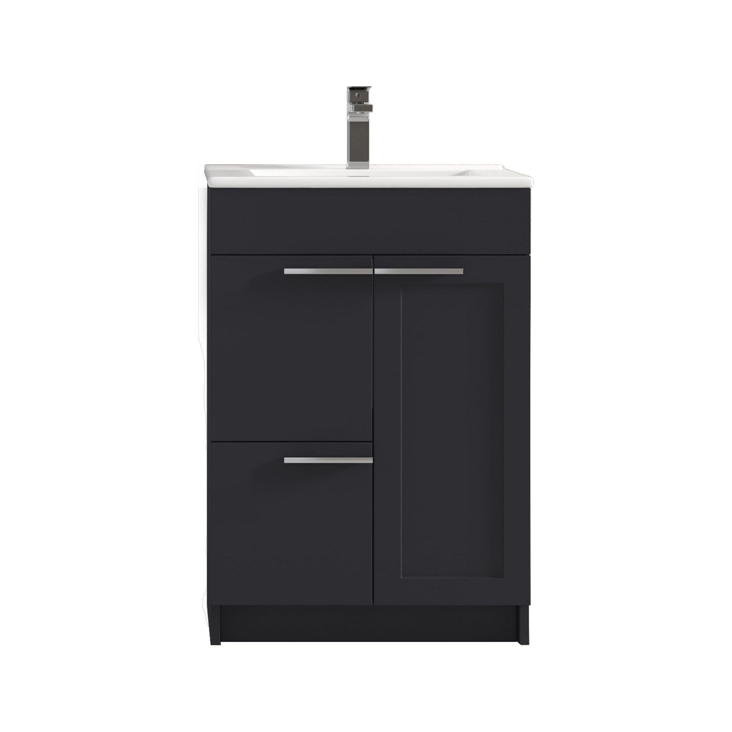 Blossom Hanover 24" 2-Door 1-Drawer Charcoal Freestanding Single Vanity Base