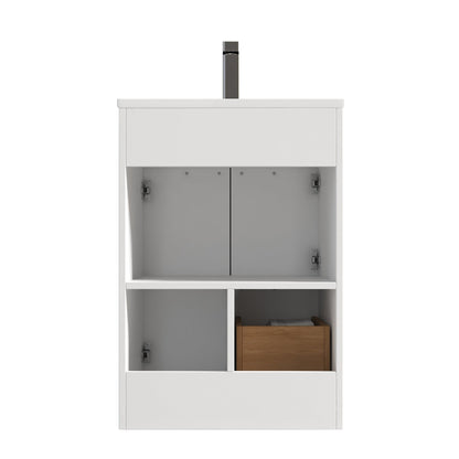 Blossom Hanover 24" 2-Door 1-Drawer Matte White Freestanding Single Vanity Base