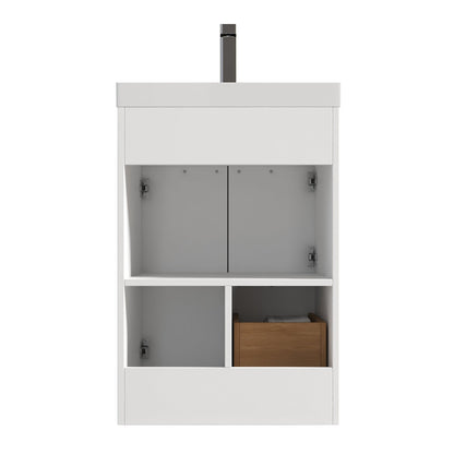 Blossom Hanover 24" 2-Door 1-Drawer Matte White Freestanding Single Vanity Base