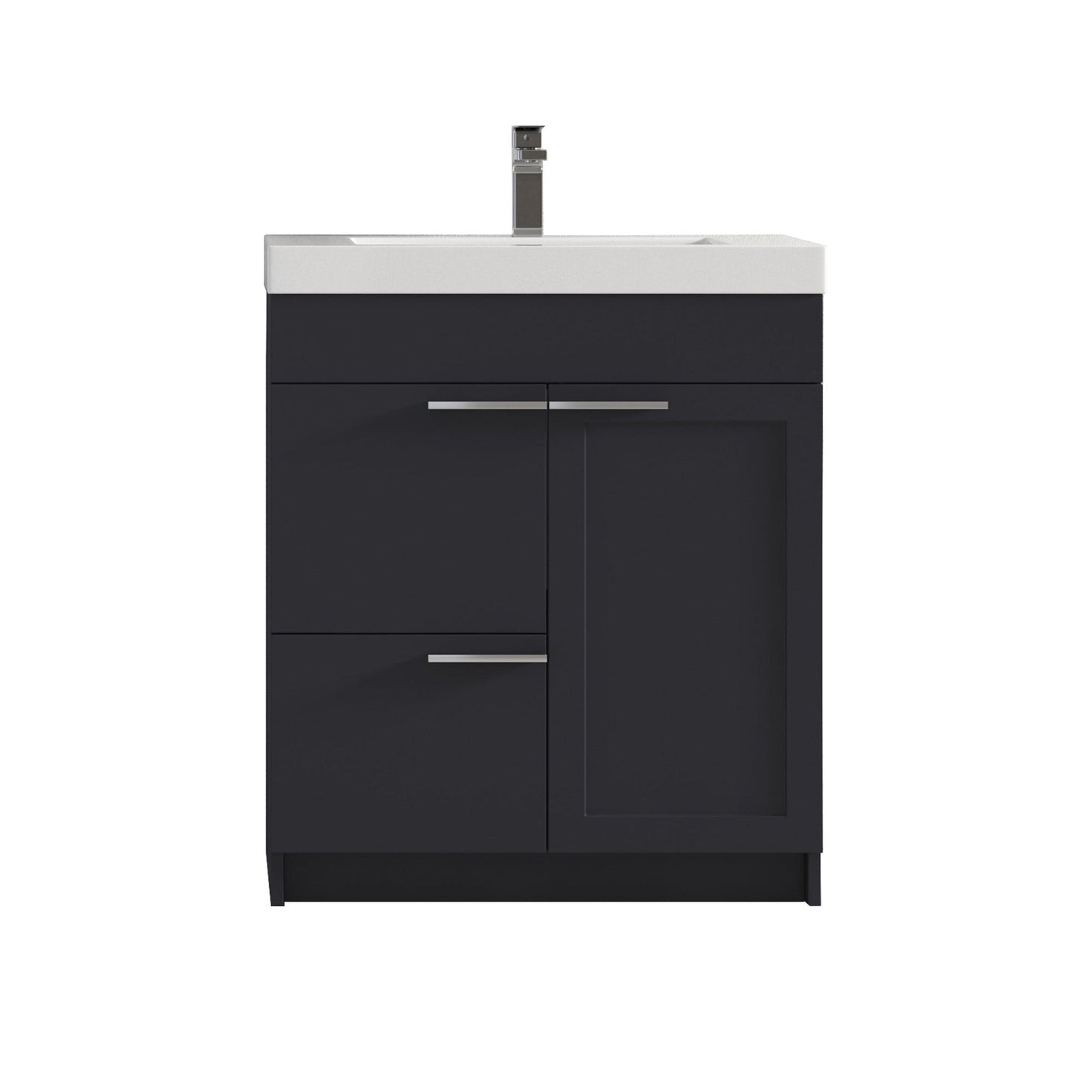 Blossom Hanover 30" 2-Door 1-Drawer Charcoal Freestanding Single Vanity Base