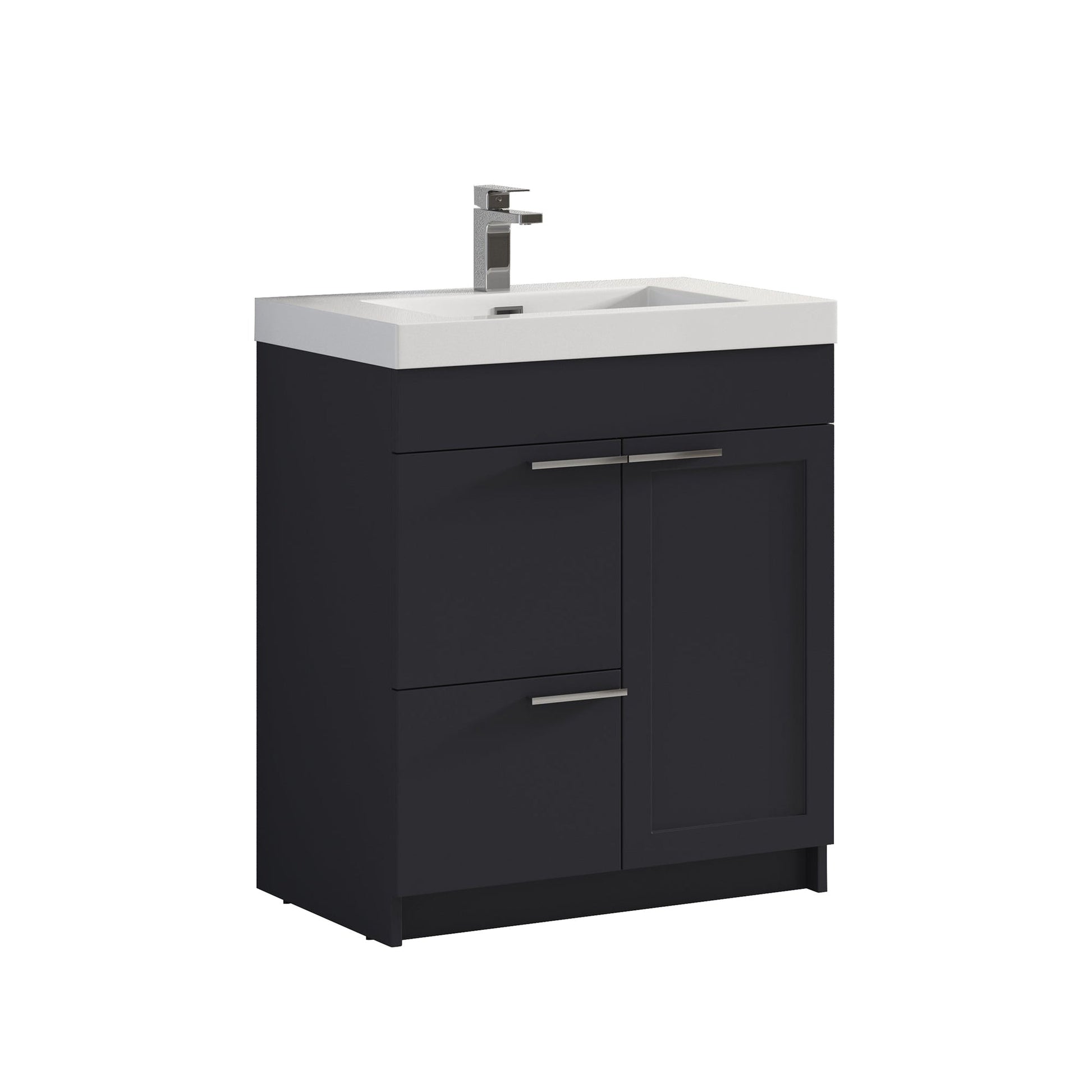 Blossom Hanover 30" 2-Door 1-Drawer Charcoal Freestanding Single Vanity Base