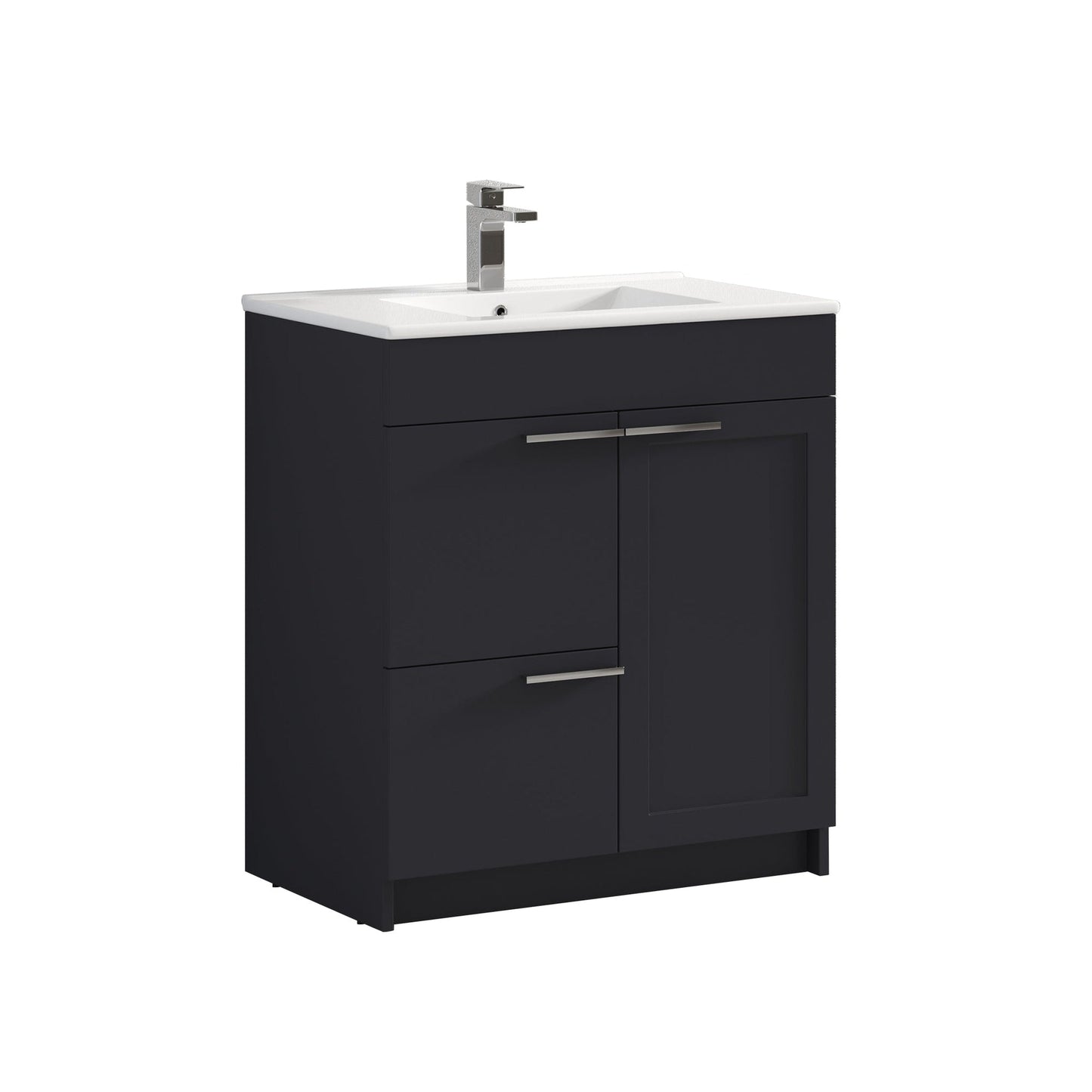 Blossom Hanover 30" 2-Door 1-Drawer Charcoal Freestanding Single Vanity Base