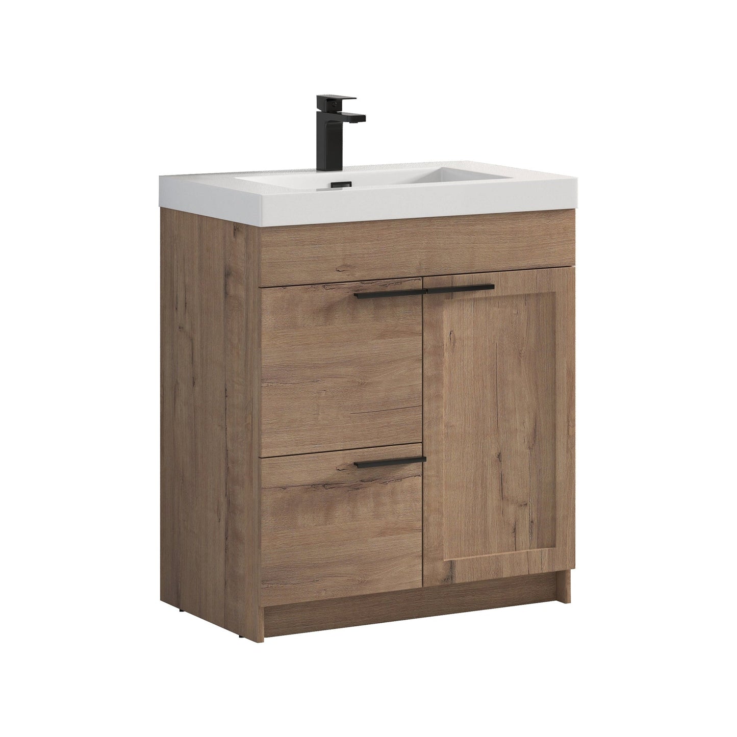 Blossom Hanover 30" 2-Door 1-Drawer Classic Oak Freestanding Single Vanity Base