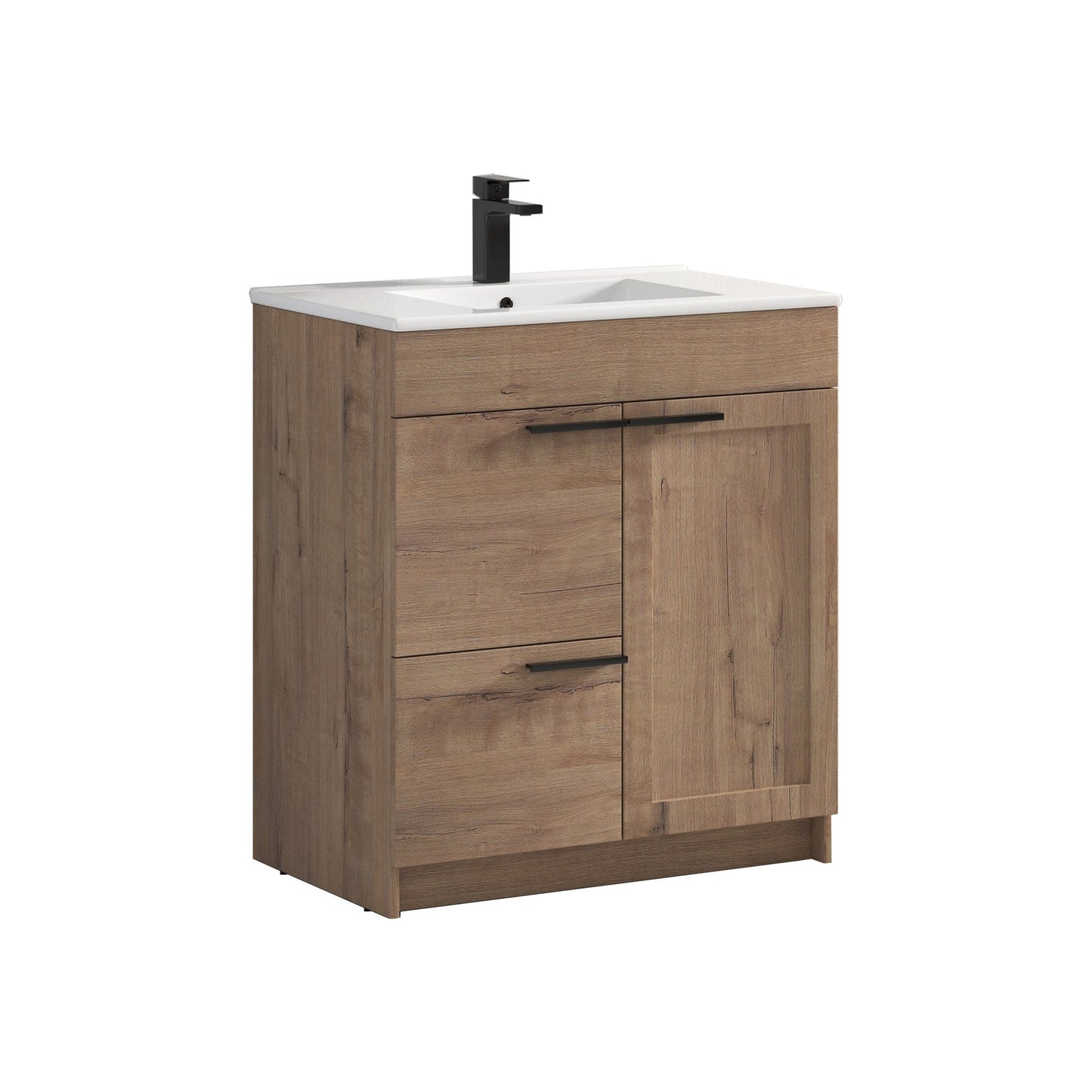 Blossom Hanover 30" 2-Door 1-Drawer Classic Oak Freestanding Single Vanity Base