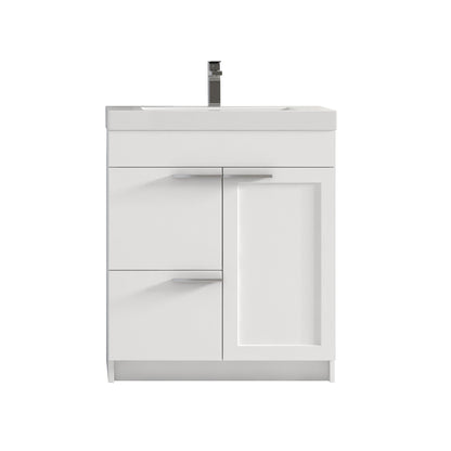 Blossom Hanover 30" 2-Door 1-Drawer Matte White Freestanding Single Vanity Base
