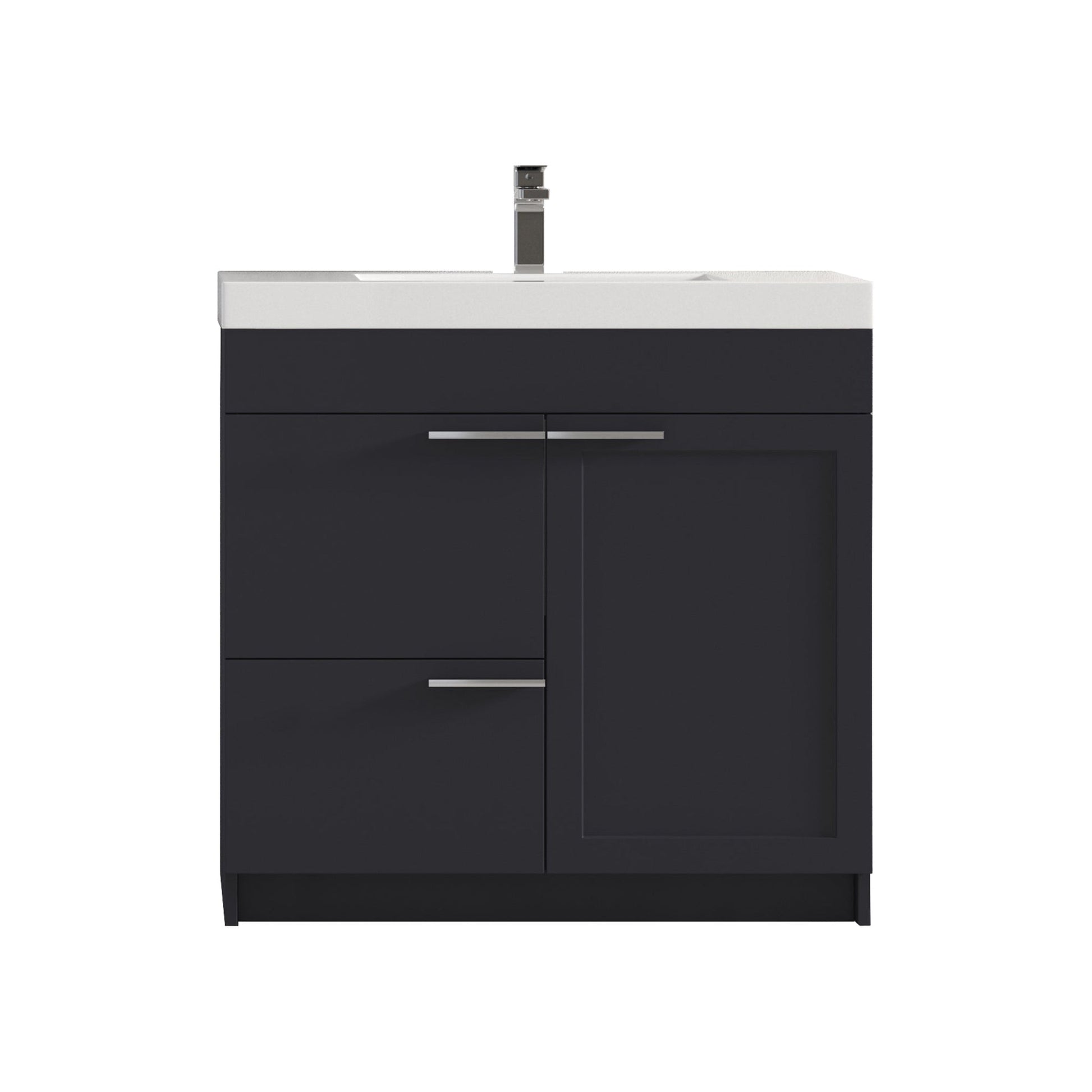 Blossom Hanover 36" 2-Door 1-Drawer Charcoal Freestanding Single Vanity Base