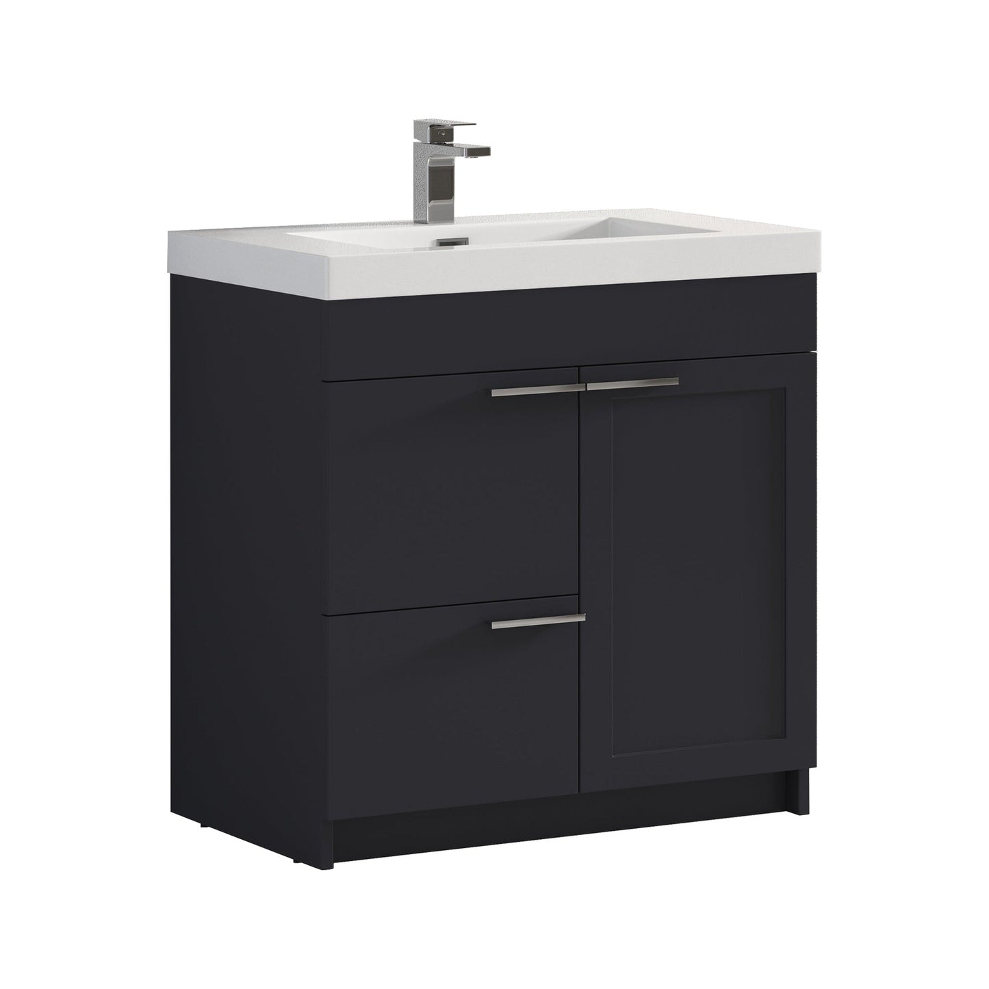 Blossom Hanover 36" 2-Door 1-Drawer Charcoal Freestanding Single Vanity Base