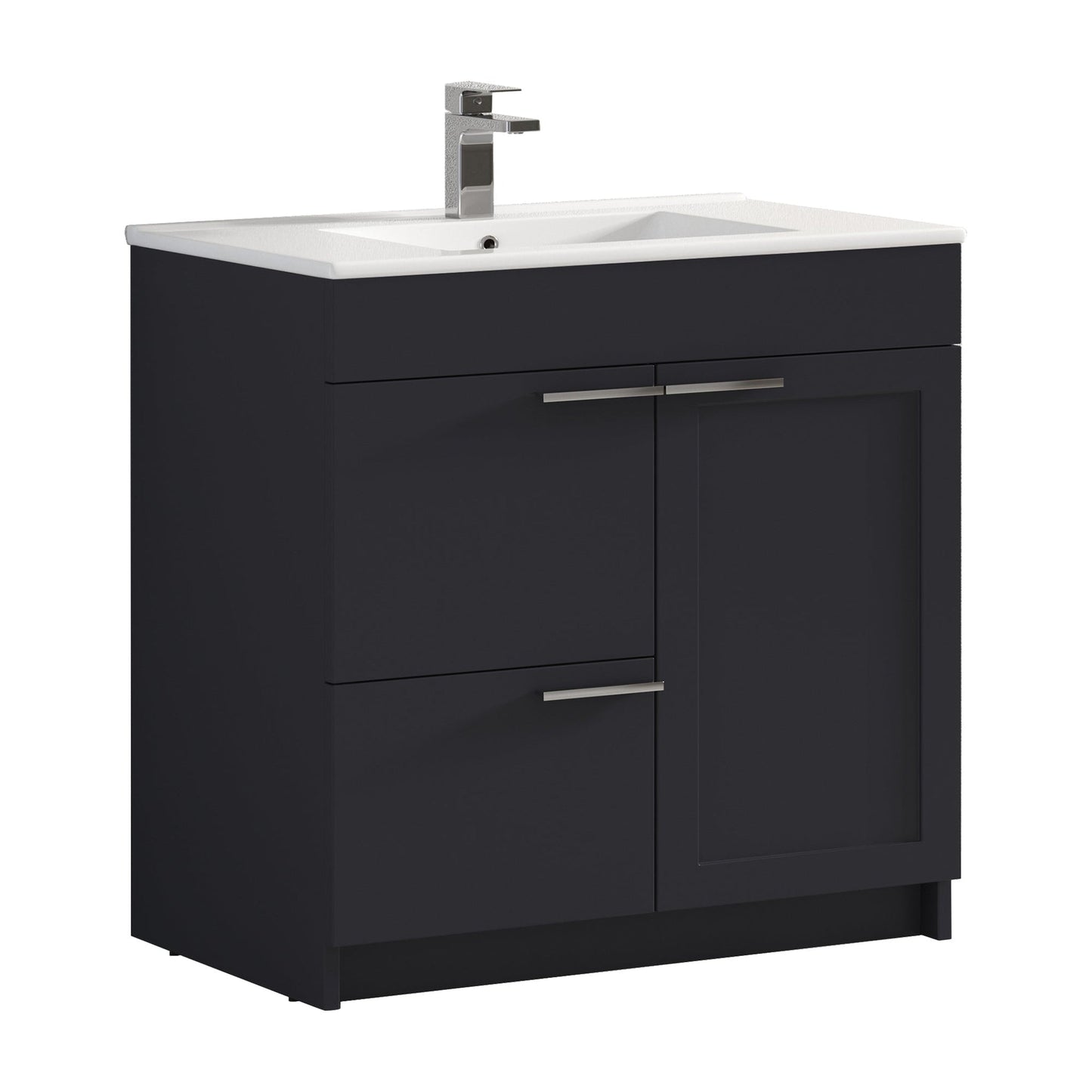 Blossom Hanover 36" 2-Door 1-Drawer Charcoal Freestanding Single Vanity Base