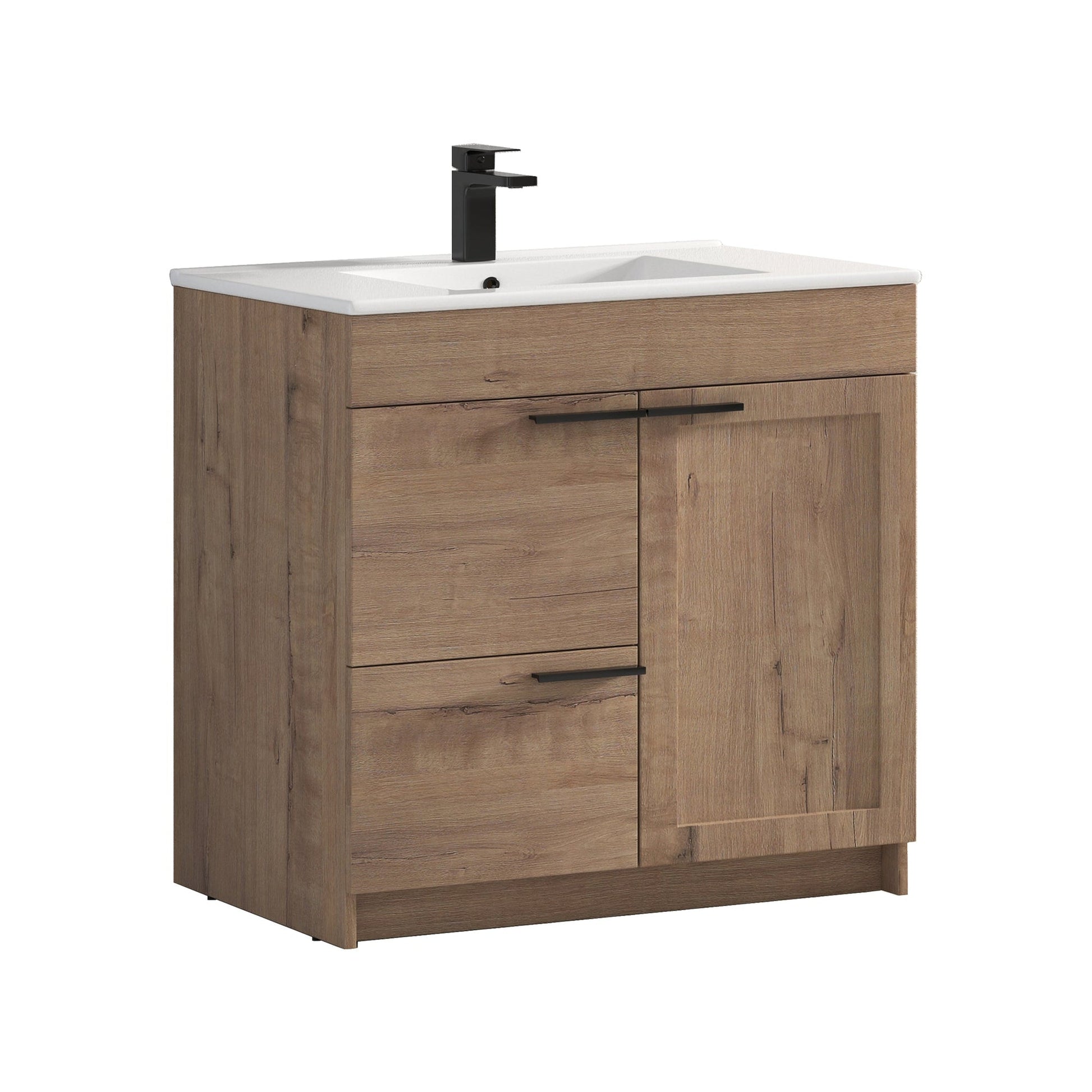 Blossom Hanover 36" 2-Door 1-Drawer Classic Oak Freestanding Single Vanity Base