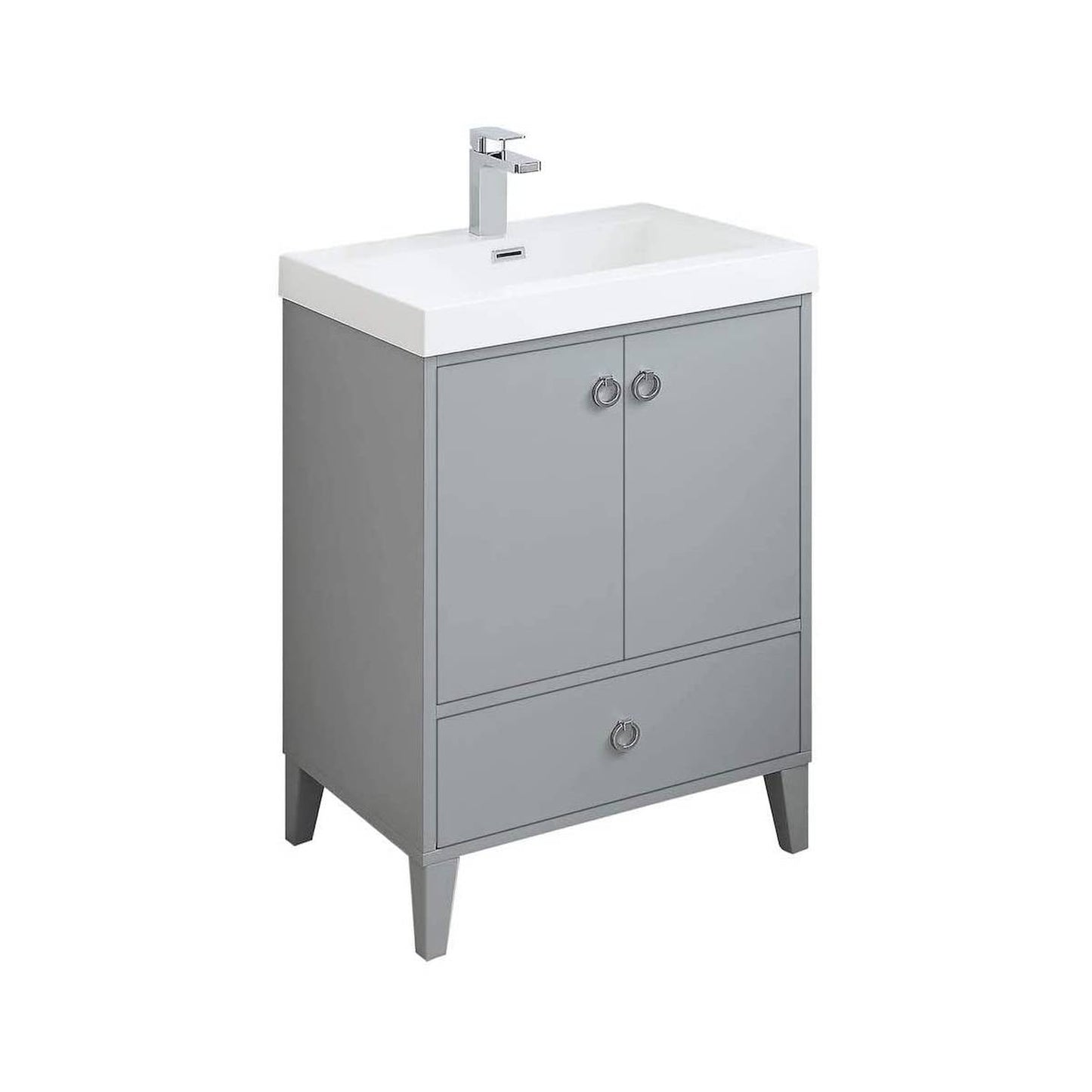 Blossom Lyon 24" 2-Door 1-Drawer Metal Gray Freestanding Vanity Base