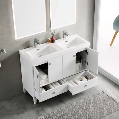 Blossom Lyon 48" 4-Door 2-Drawer Matte White Freestanding Vanity Base