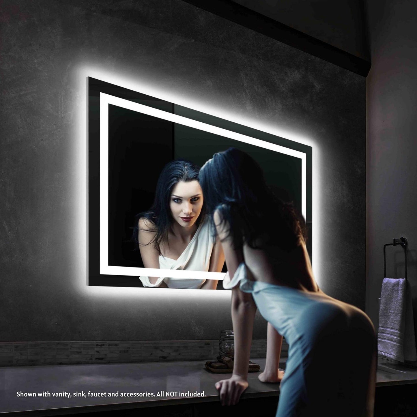 Blossom Lyra 48" x 30" Wall-Mounted Rectangle LED Mirror