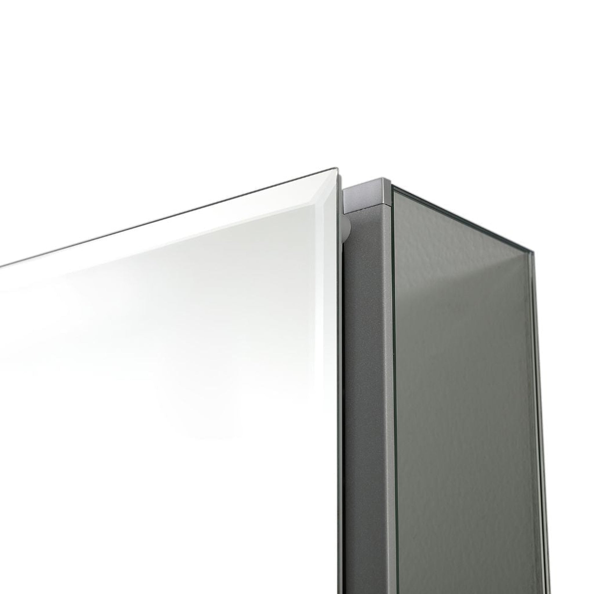 Blossom MC8 15" x 26" Recessed or Surface Mount Left or Right-Hand Swing Door Aluminum Medicine Cabinet With Mirror, Adjustable Hinges and Adjustable Glass Shelves