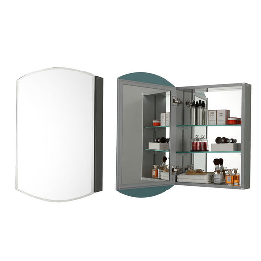 Blossom MC8 20" x 31" Recessed or Surface Mount Left or Right-Hand Swing Door Aluminum Medicine Cabinet With Mirror, Adjustable Hinges and Adjustable Glass Shelves